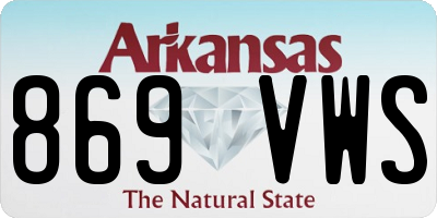 AR license plate 869VWS