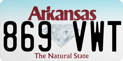AR license plate 869VWT