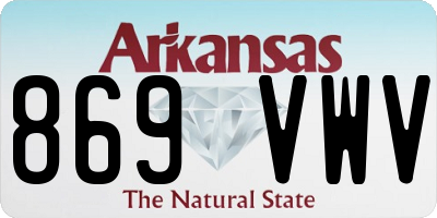AR license plate 869VWV