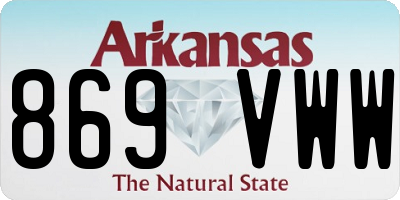 AR license plate 869VWW