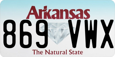 AR license plate 869VWX