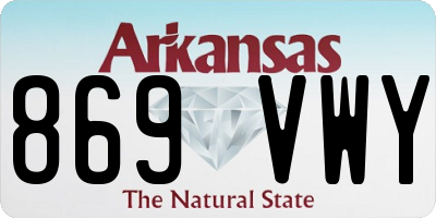 AR license plate 869VWY
