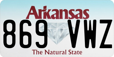 AR license plate 869VWZ