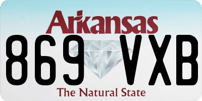 AR license plate 869VXB
