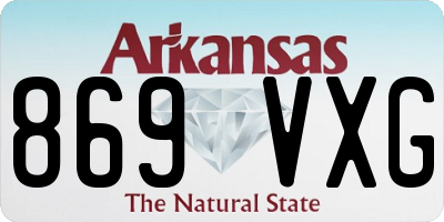 AR license plate 869VXG