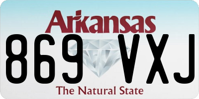 AR license plate 869VXJ