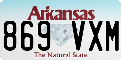 AR license plate 869VXM