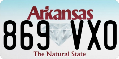 AR license plate 869VXO