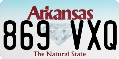 AR license plate 869VXQ