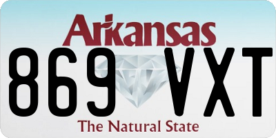 AR license plate 869VXT