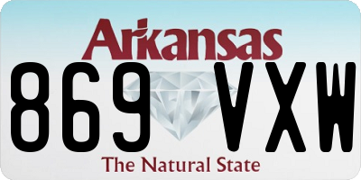 AR license plate 869VXW