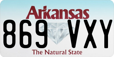 AR license plate 869VXY