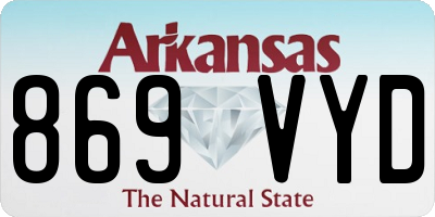 AR license plate 869VYD