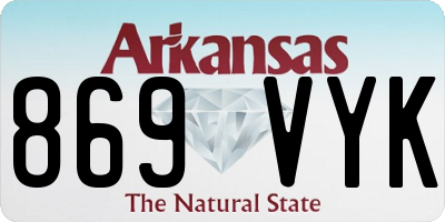 AR license plate 869VYK