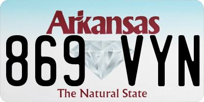 AR license plate 869VYN