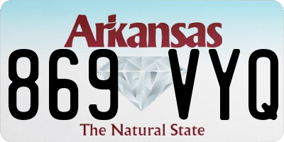 AR license plate 869VYQ