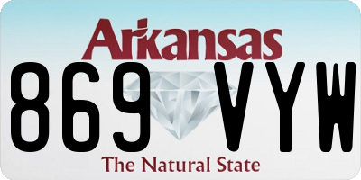 AR license plate 869VYW