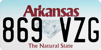 AR license plate 869VZG