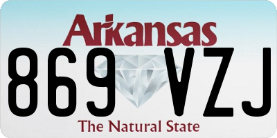 AR license plate 869VZJ