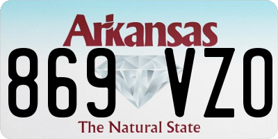 AR license plate 869VZO
