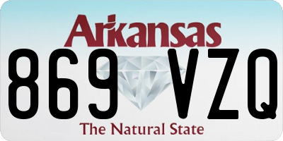 AR license plate 869VZQ