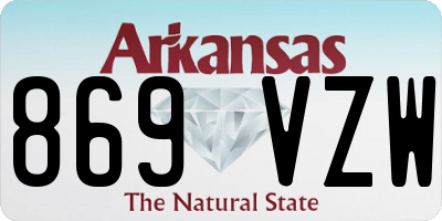 AR license plate 869VZW
