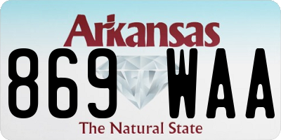 AR license plate 869WAA