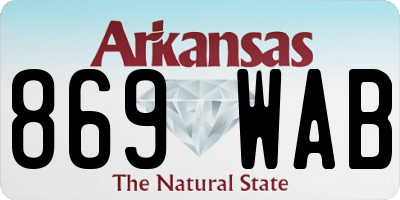 AR license plate 869WAB