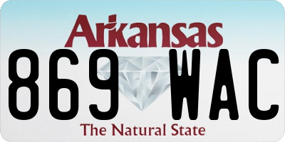 AR license plate 869WAC