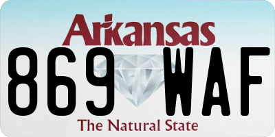 AR license plate 869WAF