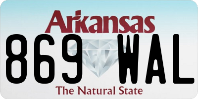 AR license plate 869WAL