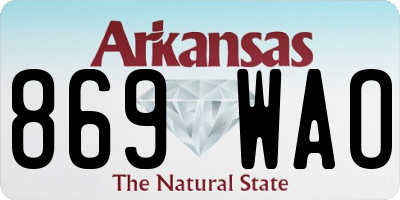 AR license plate 869WAO
