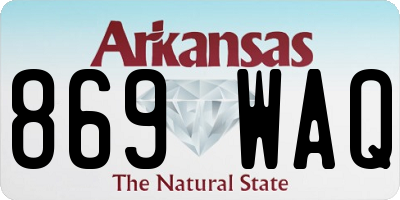 AR license plate 869WAQ