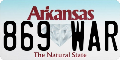 AR license plate 869WAR