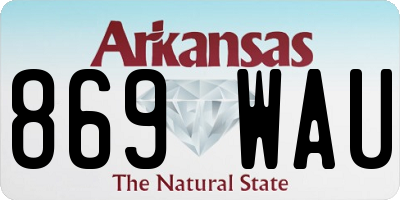 AR license plate 869WAU