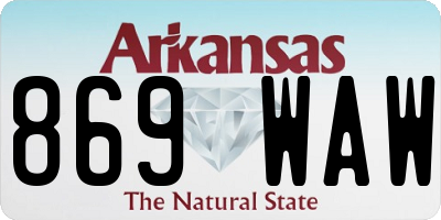 AR license plate 869WAW