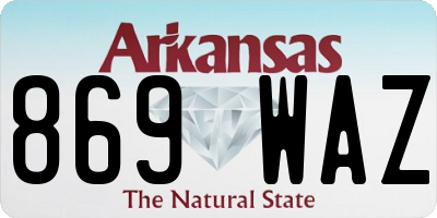 AR license plate 869WAZ