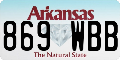 AR license plate 869WBB