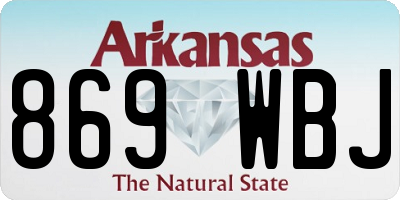 AR license plate 869WBJ