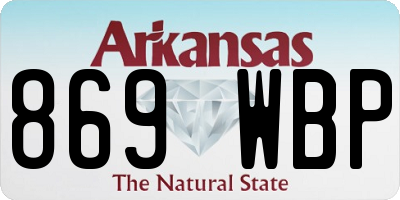 AR license plate 869WBP