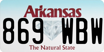 AR license plate 869WBW