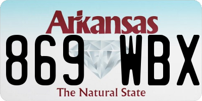 AR license plate 869WBX