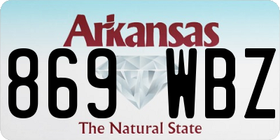 AR license plate 869WBZ