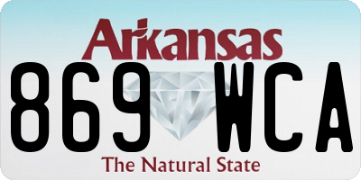 AR license plate 869WCA