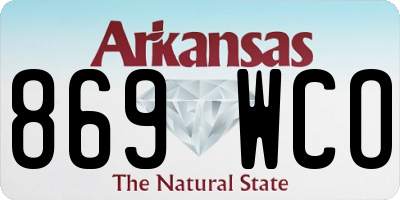 AR license plate 869WCO