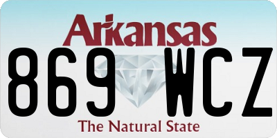 AR license plate 869WCZ