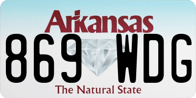 AR license plate 869WDG