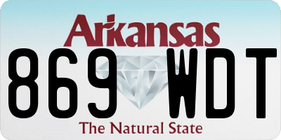 AR license plate 869WDT
