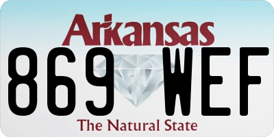 AR license plate 869WEF