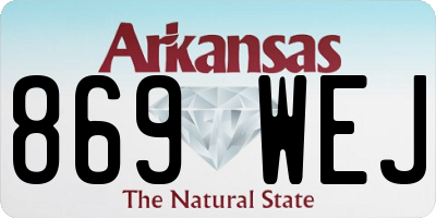 AR license plate 869WEJ